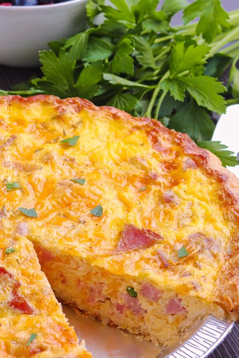 Hissy Fit Quiche 12 Tomatoes, Three Cheese Quiche 12 Tomatoes, Savory Pie Recipes, Ham Quiche Recipe, Quiche Pastry, Cruffin Recipe, Sour Cream Donut, Ham Quiche, Cheese Quiche Recipe