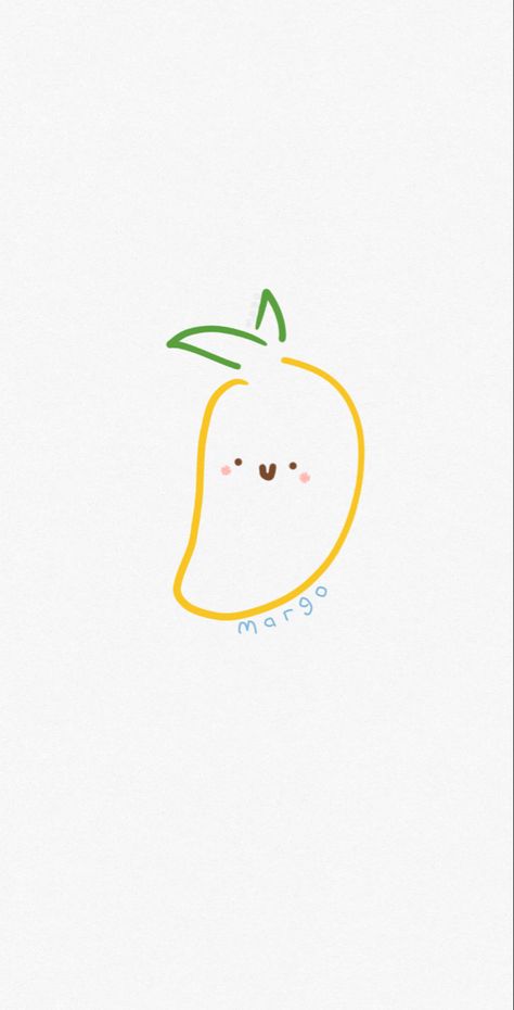 Mango Aesthetic Drawing, Mango Doodle, Mango Drawings, Easy Characters To Draw, Mango Tattoo, Mango Cartoon, Mango Wallpaper, Mango Drawing, Mango Logo