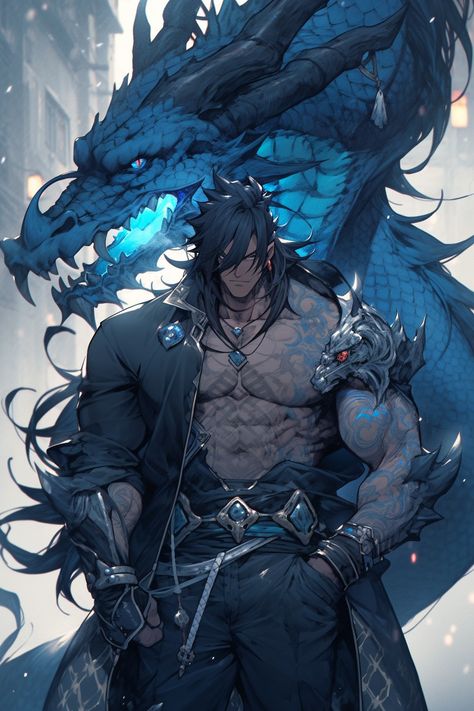 Big Buff Anime Guy, Beast Man Character Design, Muscular Anime Man, Dragon Man, Fantasy Demon, Hybrid Art, Animated Man, Boy Character, D&d Dungeons And Dragons