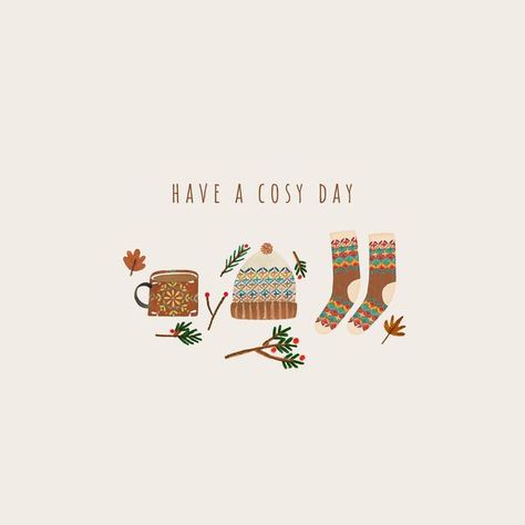 Cosy Quotes Feelings, Cosy Christmas Illustration, Winter Cozy Illustration, Cosy Winter Illustration, Hygge Quotes, Hygge Illustration, Cozy Winter Animals Illustration, Vibes Art, Cute Fall Wallpaper