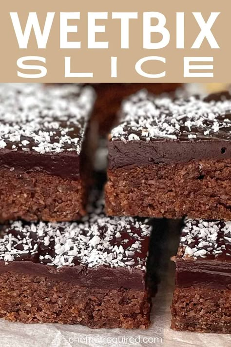 Weetbix Slice is an easy slice recipe that makes a great lunchbox filler or afternoon tea treat. Full of rich choc taste, this will be one of those recipes that the family will ask you to bake over and over again! Chocolate Weetbix Slice, Chocolate Coconut Slice, Weetbix Slice, Healthy Desserts For Kids, Easy Slice, Easy Tiramisu Recipe, Fridge Cake, Passionfruit Recipes, Slice Recipe