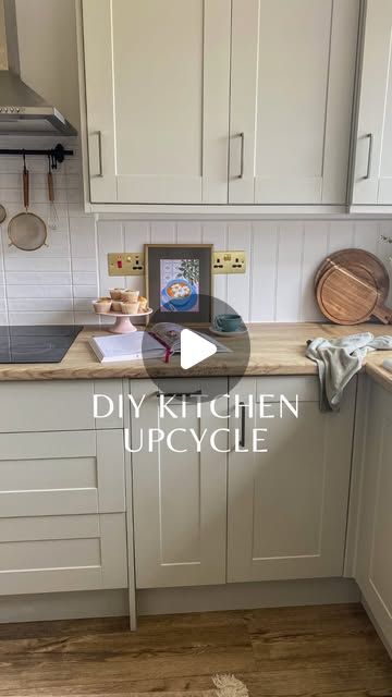 Charlotte Holman on Instagram: "Kitchen upcycle

Throwback to the kitchen upcycle I finished a couple years ago, still so happy with the results and was a lot cheaper than a new kitchen. Although you may have seen I’m thinking of repainting the cupboards again 😂
I’m very drawn to a pale pastel pink or pale sage green. 

I’m wanting to change the shelves too and handles to give a more cottage feel not the living room and hallway are finished, so it flows more. 

Changes:
Panels @wickes 
Shelves @thorogoodtimber (off cut section)
Vinyl worktop @createyourworldltd *
Painted cupboards in Greige 02 from @lick *
Handles @amazon *
Sink @bandq_uk 
Tap @plumbworld *

*previously declared ADs/gifted 

Let me know if you have any questions in the comments 

Charlotte 
Xxx" French Chic Paint Kitchen, French Chic Paint, Kitchen Upcycle, New Build Kitchen, Pale Sage Green, Painted Cupboards, Kitchen 2024, Instagram Kitchen, Paint Kitchen