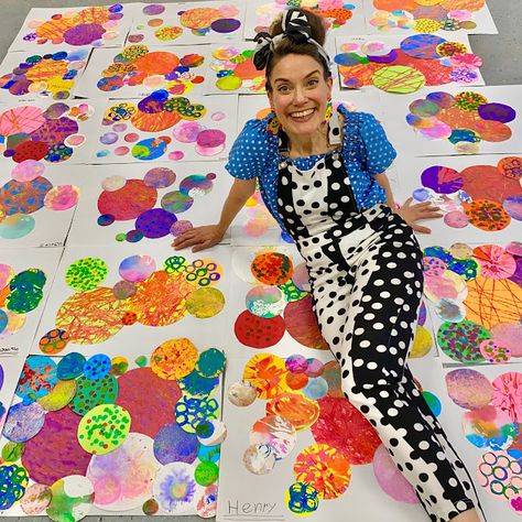 The Dot Art Lesson, Dot Day Outfit Teacher, The Dot Day Activities, Dot Day Art Projects Kindergarten, Dot Day Art Lessons, One Day Art Lessons Kindergarten, International Dot Day Art Projects, Dot Day Art Projects Elementary, Polka Dot Day At School