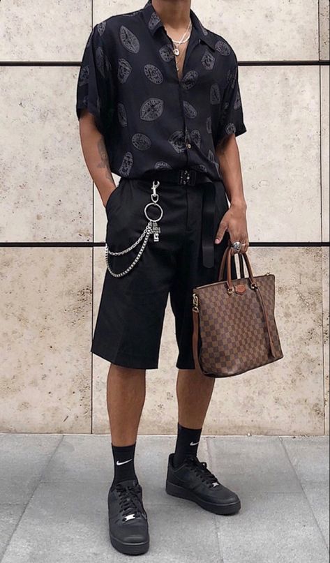 Edgy Mens Fashion, Enby Fashion, Mens Summer Fashion, Summer Punk, Vintage Summer Outfits, Mens Fashion Edgy, Summer Fits, Summer Outfits Men, Fashion Week Street Style