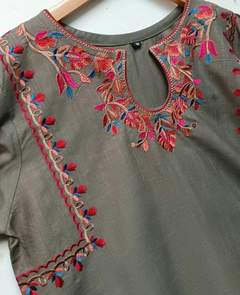 Karhai Designs For Women, Karhai Designs, Embroidery Apparel, Needle And Thread Dresses, Fancy Accessories, Embroidery Fashion Detail, Clothes Embroidery Diy, Girls Dresses Sewing, Lace Dress Design