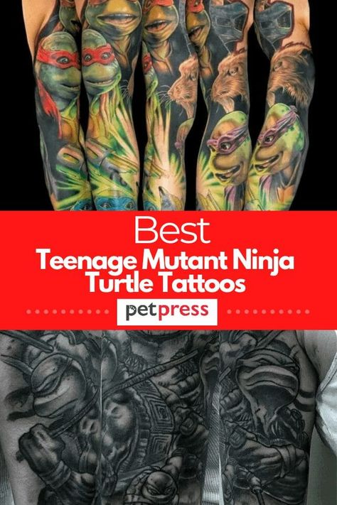 Ninja Turtle Sleeve Tattoo, Ninja Turtle Tattoos Ideas, Ninja Turtles Tattoo Ideas, Tmnt Tattoo Ideas, Teenage Mutant Ninja Turtles Tattoo, Ninja Turtles Tattoo, Tmnt Tattoo, Turtles Tattoo, Ninja Turtle Tattoos