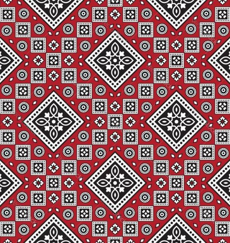 Red Ajrak Seamless Pattern, Vector Illustration  | Download from VectorStock Motifs Design, Textile Fashion, Ajrakh Prints, Fashion Indian, Floral Geometric, Motif Design, Seamless Pattern Vector, Textiles Fashion, Pattern Vector