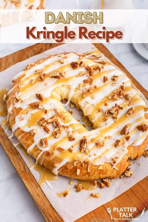 This Danish kringle recipe is the official pastry of Wisconsin. Follow all of our boards for this special baked dessert and many more tasty food recipes! Danish Kringle Recipe, Almond Kringle Recipe, Kringle Pastry, Kringle Recipe, Danish Kringle, Danish Recipes, Pastries Recipes, Baked Dessert, Breakfast Sweets