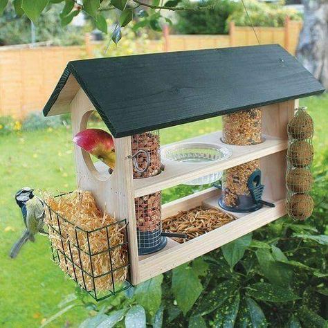 Bird Feeder Station, Homemade Bird Houses, Bird Feeding Station, Bird Tables, Homemade Bird Feeders, Bird House Feeder, Spring Showers, Bird House Plans, Bird House Kits