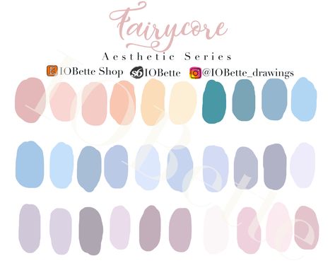 IOBette Color Palette: Aesthetic Series, Fairycore Fairy Core Color Palette, Fairycore Color Palette, Fairy Color Palette, Princess Iman, Color Palette Aesthetic, Palette Aesthetic, Fairycore Aesthetic, Palette Design, Fairy Aesthetic