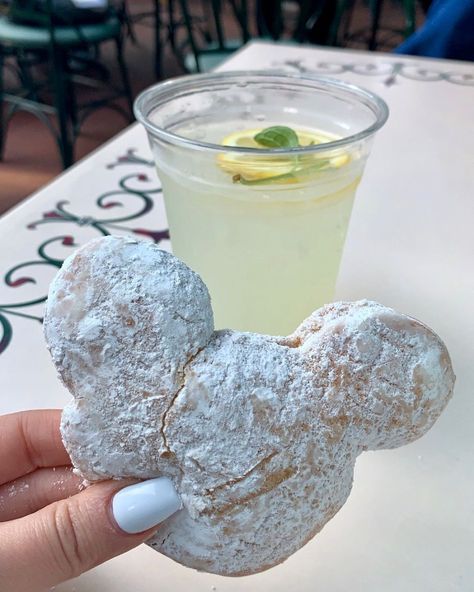 We Are The Disney Squad ✨ on Instagram: “The best duo ever! Beignet and mint julep 😍 These are my two favorite things at Disneyland! If you haven’t tried it, please go try it 🤤🤤…” Best Duos, Mint Julep, Theme Parks, Beignets, Aesthetic Food, Try It, Theme Park, Glass Of Milk, Disneyland