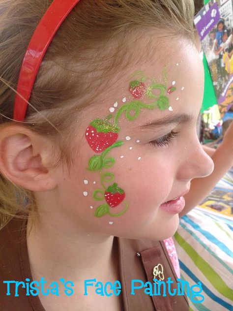 Easy Face Paint Ideas For Kids, Fruit Face Painting, Small Face Paint Ideas, Face Painting Designs For Adults Simple, Easy Cheek Face Painting, Spring Face Paint Ideas, Cute Face Painting Ideas, Easy Facepaint Ideas, Simple Face Painting Ideas For Adults