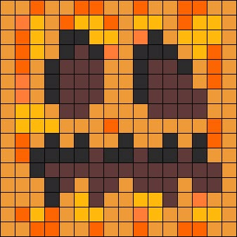 Minecraft Pumpkin Perler Bead Pattern | Bead Sprites | Characters Fuse Bead Patterns Minecraft Pumpkin Perler Beads, Block Patterns Minecraft, Minecraft Hama Beads Pattern, Pumpkin Perler Beads, Pumpkin Minecraft, Pixel Pumpkin, Minecraft Perler Bead Patterns, Perler Minecraft, Minecraft Blanket