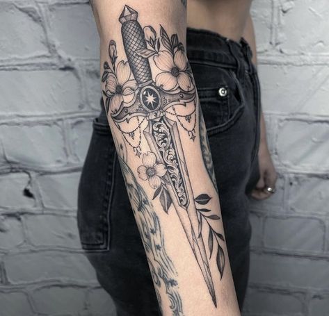 Shin Tattoo, Bookish Tattoos, Dagger Tattoo, Dream Tattoos, Elegant Tattoos, Feminine Tattoos, Dope Tattoos, Tattoo Design Drawings, Sleeve Tattoo