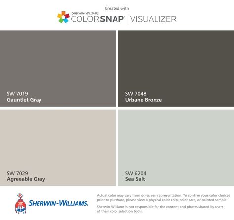 Exterior House Colors Sherwin Williams, Exterior Paint Combinations, Urbane Bronze, Gauntlet Gray, Interior Paint Colors Schemes, Trim Paint, Agreeable Gray, Paint Combinations, Deco Studio