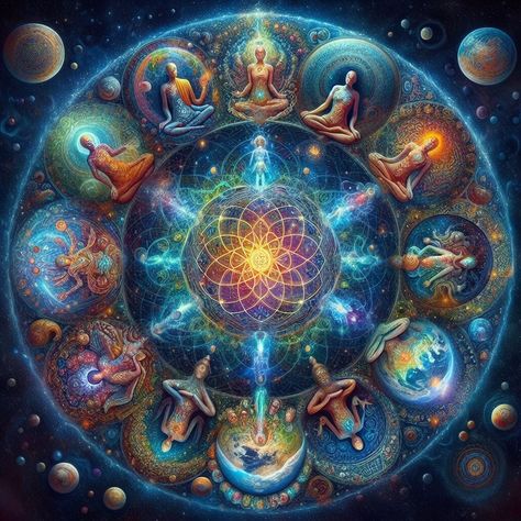 Embracing the Cosmic Mirror: Universal Consciousness and Reflection – Awakening to Oneness Collective Consciousness Art, Universal Consciousness Art, Shared Consciousness Art, Cosmic Consciousness Art, Unity Consciousness, Cosmic Vibrations, Cosmic Web, Awakening Art, Universal Consciousness