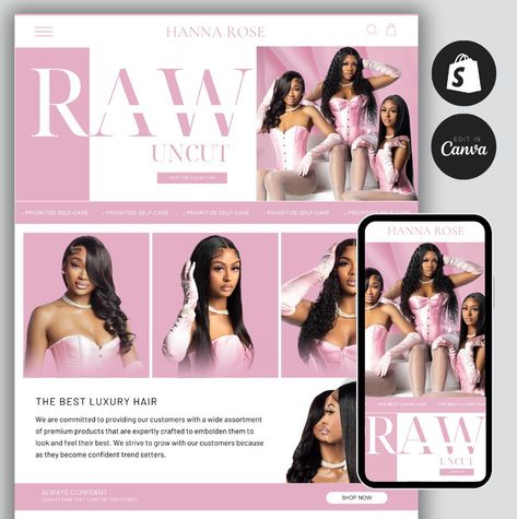 Hair Websites, Hair Website, Luxury Website, Store Banner, Shopify Templates, Hair Business, Shopify Website Design, Business Photoshoot, Business Website Design