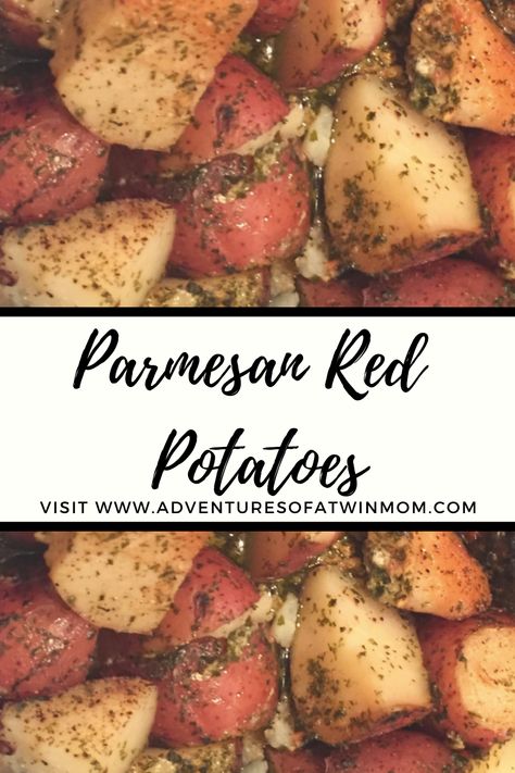 #AdventuresofaTwinMom // #parmesanredpotato recipes, #dinnerideas, #quickdinnerrecipes, #foodblogger, #dinner ideas for the whole family, #crockpot dinner ideas Red Potatoes In Crockpot, Parmesan Red Potatoes, Crockpot Dinner Ideas, Potato Recipes Crockpot, Cooking Red Potatoes, Crock Pot Vegetables, Red Potato Recipes, Crock Pot Potatoes, Roasted Red Potatoes