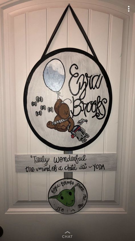 Star Wars Door Hanger, Star Wars Nursery, Baby Door Hangers, Cool Doors, Door Makeover, Unique Doors, Door Hangers, Door Decorations, Diy Decor