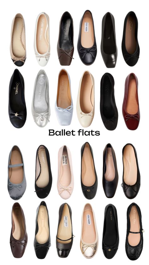 #balletflats #wishlist Pointed Ballet Flats Outfit, How To Style Ballet Flats, Ballerina Shoes Outfit, Ballet Flats Aesthetic, Flats Aesthetic, Ballerina Flats Outfit, Flats Outfit Work, Ballerina Flats Shoes, Elegant Shoes Flat