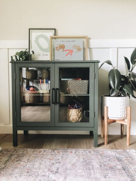 Target Cabinet, Modern Farmhouse Paint Colors, Perfect Grey Paint, Tv Cords, Cabinets To Go, Paint Charts, Easy Diy Paint, Art Cabinet, Gallon Of Paint