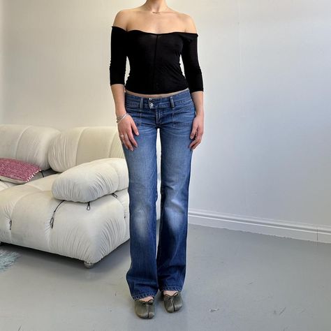 Vintage 90s/00s Diesel mid-wash flared jeans.  Size... - Depop Diesel Jeans Outfit, Distressed Flare Jeans, Diesel Jeans, 90s 00s, Jeans Outfit, Flared Jeans, Jean Outfits, Flare Jeans, Vintage 90s