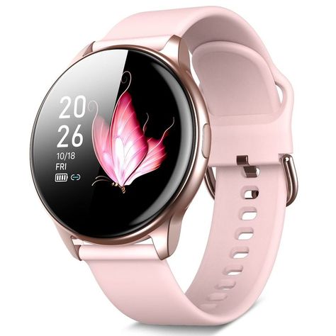 moreFit Smart Watch for Women, 1.3" Full Touch Color Screen Smartwatch with Heart Rate and Sleep Monitor, IP67 Waterproof Activity Tracker with Pedometer, Smartwatch for Android and iOS Phones (Pink) Smart Watch For Girls Fashion, Pink Watches Women, Pink Smart Watch, Trendy Watches Women Fashion, Smart Watch Design, Stylish Shoes Heels, Elegant Watches Women, Smart Watch Women, Mobile Watch