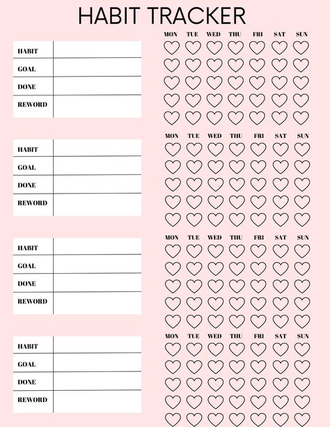 make a habit 30 Day Challenge Template, Habit Tracker Printable Monthly, Monthly Habit Tracker Printable, Printable Habit Tracker, Monthly Habit Tracker, Habit Tracker Bullet Journal, Habit Tracker Printable, Daily Planner Pages, Tracker Printable