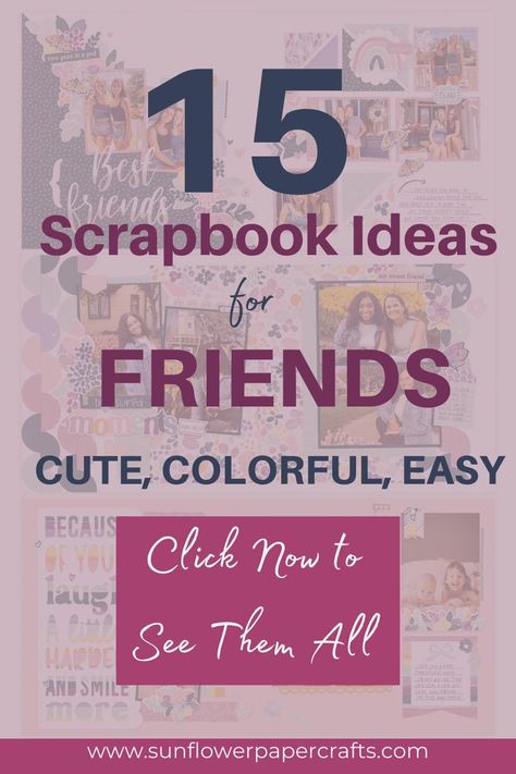 Use these cute and easy scrapbook ideas for friends to remember all those fun moments you’ve had together. A friend scrapbook makes a great birthday gift too and these scrapbook ideas are perfect for that. Scrapbook Ideas for friends | Scrapbook ideas for friends bff | scrapbook ideas for friends bff memories | scrapbook ideas for friends bff layout | scrapbook ideas | scrapbook ideas for bff | scrapbook ideas creative | scrapbook ideas easy | cute easy scrapbook ideas | DIY Easy scrapbook ideas Scrapbook List Ideas, Scrapbook Ideas For Friends Bff Birthday, Creative Scrapbook Ideas For Best Friend, Scrapbook For Friends Memories, Scrapbooking Ideas For Friends, Best Friend Birthday Scrapbook Ideas, Scrapbook Ideas For Friends Bff Memories, Friendship Scrapbook Ideas Best Friends, Autograph Ideas For Friends