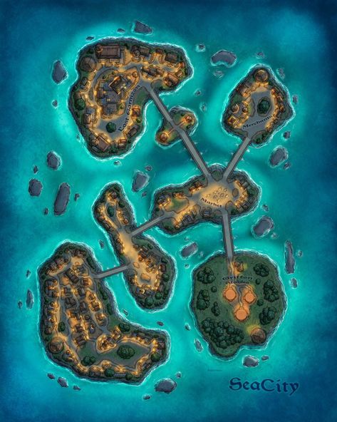 Pen And Paper Games, Pirate Island, Dnd World Map, Pirate Games, City Island, Tabletop Rpg Maps, Castle Art, Fantasy Island, Nautical Map