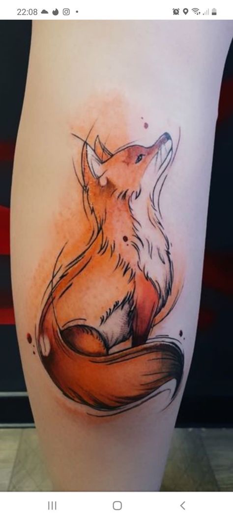 Watercolor Fox Tattoos, Fox Tattoo Design, Inspiration Tattoos, Fox Tattoo, Arrow Tattoo, Wolf Tattoos, Tattoo Flash Art, Water Colors, Trendy Tattoos