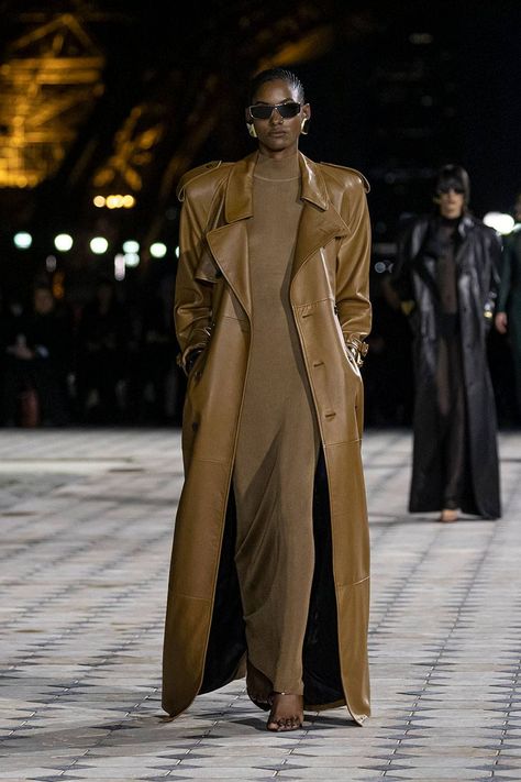 Floor-Length Coats Will Be a Big S/S 23 Trend—Shop These 20 | Who What Wear Paris Fashion Week 2023, Ysl Paris, Fashion Week 2023, Coat Trends, Maxi Coat, Belted Trench Coat, Leather Trench Coat, Coat Design, Coat Outfits