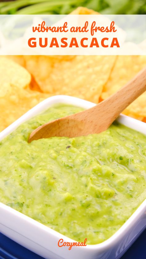 Vibrant and fresh guasacaca is a Venezuelan avocado dip. Smooth and creamy, this guasacaca sauce pairs perfectly with taquenos. Guasacaca Sauce, Avocado Dip, Balanced Life, Vegetarian Cooking, Professional Chef, Learn To Cook, Vegan Paleo, Recipe Collection, Holiday Treats