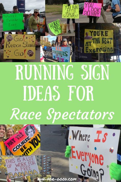 Planning to cheer for runners at an upcoming race? Get funny running sign ideas for spectators to support runners and give them a good laugh. Marathon Spectator Signs, Signs For Runners Cheer, Cross Country Posters Signs, Track Signs High School, Encouraging Signs For Runners, Cheering Poster Ideas, Runner Poster Motivation Marathon Signs, Funny Cross Country Signs, Running Posters Funny Marathon Signs