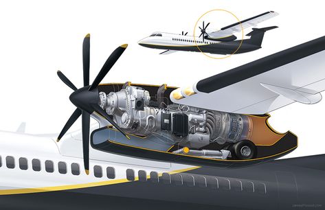 Turboprop Engine Cutaway | James Provost – Technical Illustrator Turboprop Engine, Cutaway Illustration, Aircraft Structure, Technical Illustrations, Mechanical Engineering Design, Technical Design, Technical Illustration, Technical Drawings, Aerospace Engineering