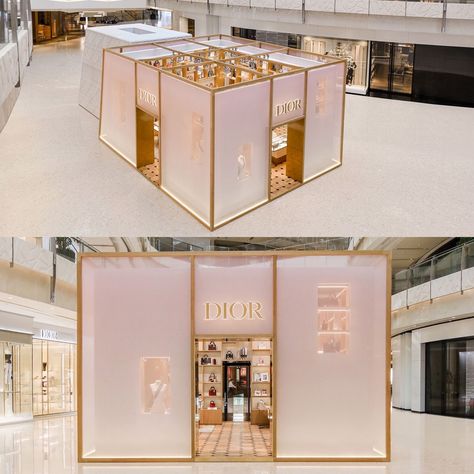 Lady Dior Pop Up IFC Shanghai China with an Experiential Special Room where you can try the digital customization of the Lady Dior bag. Pop Up Store Design, Festival Booth Display, Jewelry Booth, Retail Store Interior Design, Window Display Design, Corner Shop, Interior Design Presentation, Kiosk Design, Stall Designs