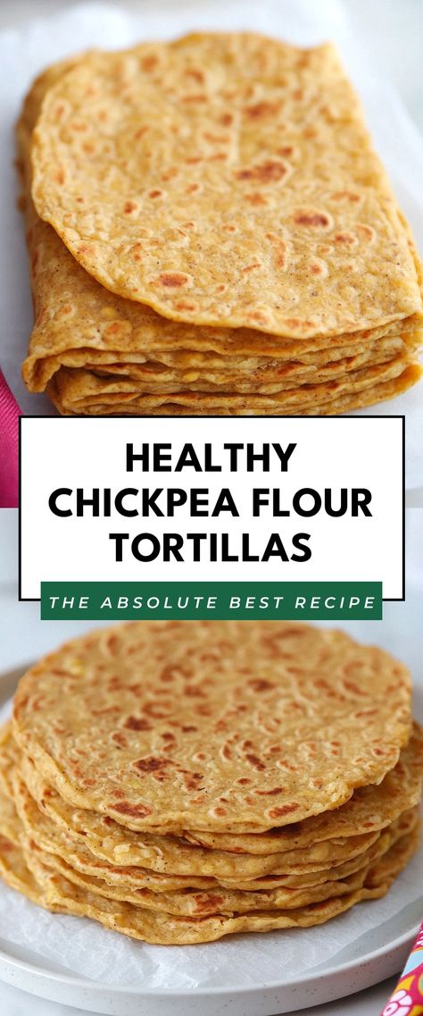 Image for Healthy Chickpea Flour Tortillas Chickpea Tortilla Wrap, What To Make With Chickpea Flour, Chickpea Tortilla Recipe, Chickpea Flour Flatbread, Recipes Using Chickpea Flour, Chickpea Mayo Recipe, Chickpea Flour Wraps, Garbanzo Flour Recipes, Chickpea Flour Tortillas