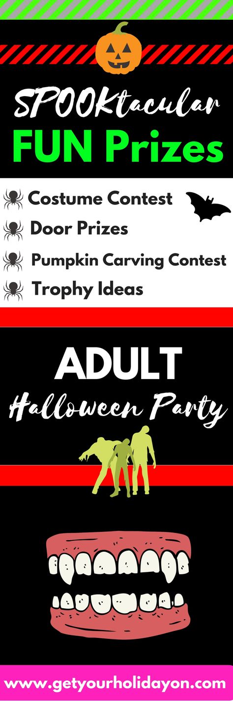 Are you looking for Halloween Party ideas? Here you will find costume contest prize ideas, door prizes, pumpkin carving contest give aways, trophy ideas, small trinkets, party favors, and gifts. www.getyourholidayon.com Halloween Party Door Prizes, Adult Halloween Party Games, Party Game Prizes, Pumpkin Carving Contest, Pumpkin Carving Party, Game Prizes, Pumpkin Contest, First Birthday Party Decorations, Adult Party Games