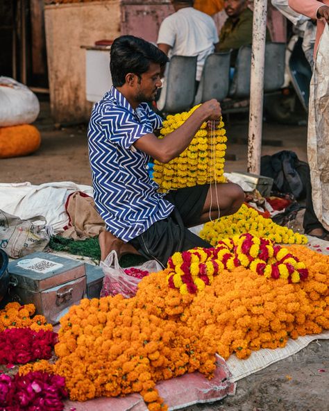 Jaipur Flower market 🌸🌼🪻🇮🇳 Add this to your Jaipur itinerary and make sure you watch the video at the end! The Jaipur Flower Market is a vibrant and bustling hub where locals gather to buy and sell many colourful fresh flowers, from fragrant marigolds to delicate roses and deliciously scented jasmine. The early mornings is when the market comes to life (you’ll want to come between 7-8am) as vendors create beautiful floral garlands, adding to the city’s rich cultural and spiritual traditions... Jaipur Itinerary, Early Mornings, Floral Garland, Flower Market, Fresh Flowers, Jaipur, Travel Inspiration, The City, Roses