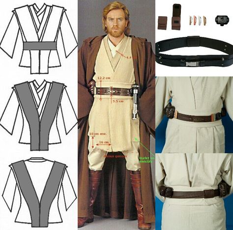 Obi wan Kenobi cosplay ideas Obi Wan Kenobi Inspired Outfit, Obi Wan Costume Diy, Obi Wan Kenobi Diy Costume, Obi Wan Kenobi Outfit, Star Wars Jedi Cosplay, Jedi Cosplay Diy, Diy Jedi Costume, Obi Wan Costume, Obi Wan Cosplay