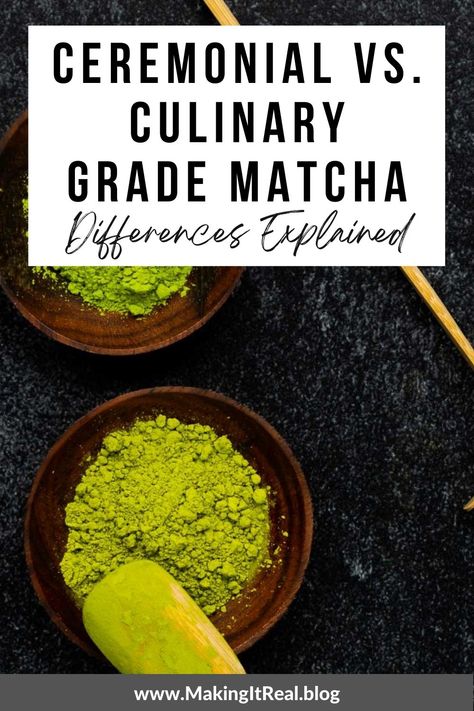 Two different grades of matcha tea powder in separate little wood bowls with bamboo matcha scoop and spoon. What Is Matcha Benefits Of, Culinary Matcha Recipes, How To Prepare Matcha, What Is Matcha Powder, Matcha Ceremonial, Matcha Recipe, Refined Sugar Free, Sugar Free, Matcha