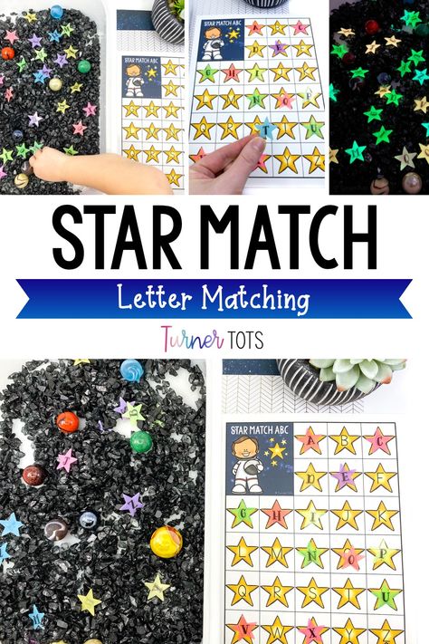 This letter identification activity is just what you need for your preschool or pre-k students during your space theme! Are you teaching the ABC’s? This engaging activity is perfect for literacy centers when learning the letters of the alphabet. These printable recording sheets include matching glow-in-the-dark stars to the recording sheet for a fun space letter activity. Preschoolers will learn to match uppercase letters to lowercase letters with this space preschool activity for toddlers. Space Themed Reading Activities, Space Literacy Activities, Space Theme Preschool Activities, Preschool Space Theme, Activity Preschoolers, Space Activities Preschool, Letter Identification Activities, Space Lesson Plans, Letters Preschool