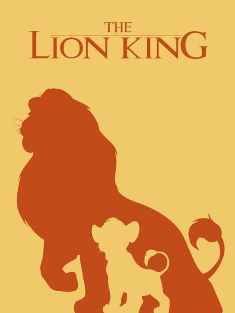 Minimalista Disney, Silhouettes Disney, Disney Minimalist, Lion King Movie, Disney Silhouette, Disney Silhouettes, Il Re Leone, Lion King Art, Disney Posters