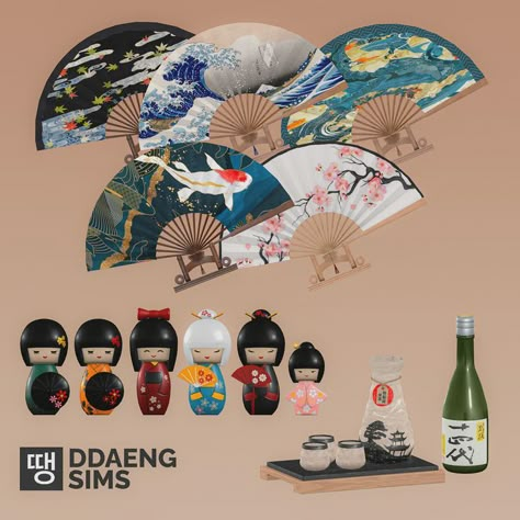 Sims 4 - The Sims 4 - Sims 4 Downloads - Sims 4 CC - Sims 4 Custom Content - ts4cc - ddaengsims - ts4 - Sims 4 Decor - Sims 4 Decor - ts4 food - ts4 clutter - ts4 furniture - ts4 decor - Sims 4 Korean Decor - Sims 4 Japanese Decor - Sims 4 Asian Decor Sims 4 Japanese House, Sims 4 Korean, Sims 4 Decor, Korean Decor, Colorful Objects, Korean Furniture, Sims 4 Cc Furniture Living Rooms, Medieval Japanese, Cactus Cushion