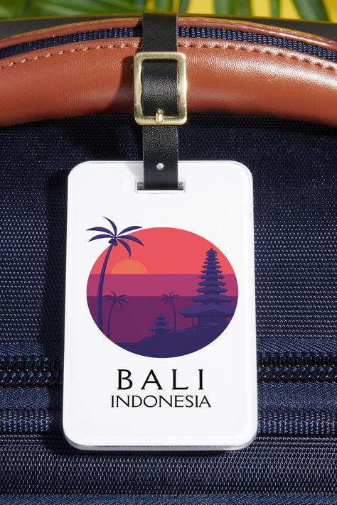 bali indonesia travel tag Indonesia Temple, Travel To Bali, Lovely Scenery, Travel Luggage Tag, Bali Travel, Luggage Tag, Vintage Travel, Luggage Tags, Beautiful Artwork