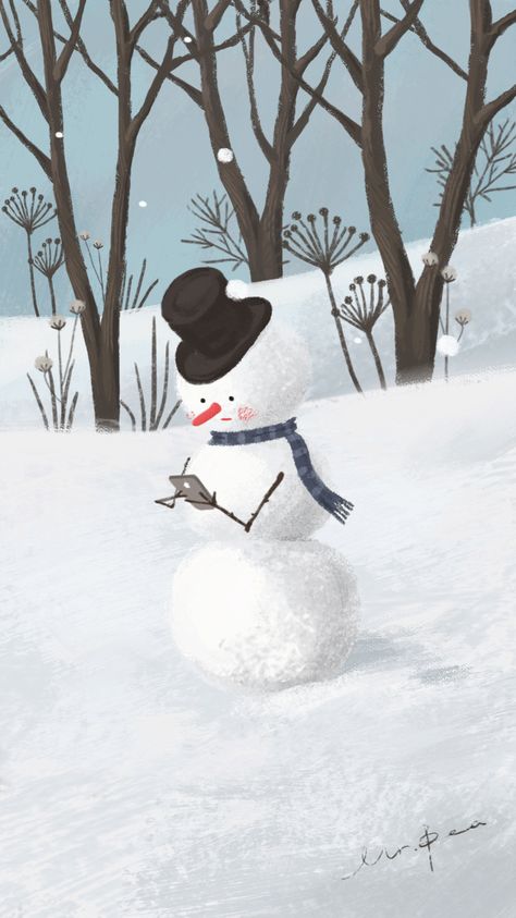 Snowman on Behance Snowman Wallpaper Backgrounds, Winter Animation, Winter Gif, Snowman Illustration, Cut Out Animation, Snowman Wallpaper, Christmas Animated, Snow Illustration, Christmas Videos