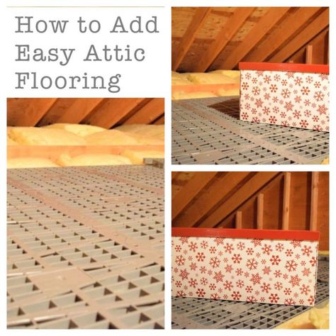 Easy Attic Flooring with Attic Dek Diy Attic Ladder, Attic Flooring Diy, Attic Remodel On A Budget, Attic Storage Space, Easy Flooring, Attic Makeover, Attic Ladder, Glass Store, Small Attic