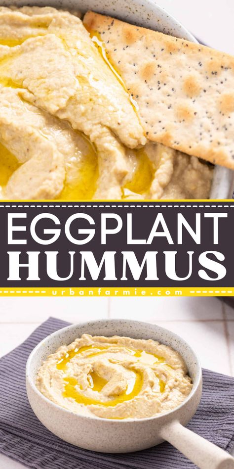 This eggplant hummus is a delicious twist on the classic dip that I love making for a quick and healthy snack. Roasting the eggplant brings out its rich, smoky flavor, which pairs perfectly with the chickpeas and tahini. This recipe is easy to prepare and results in a smooth, creamy hummus that’s perfect for dipping or spreading. Eggplant Hummus Recipe, Eggplant Hummus, Vegan Apps, Roasted Eggplant Dip, Vegetarian Appetizer, Healthy Munchies, Creamy Hummus, Healthy Finger Foods, Healthy Homemade Snacks