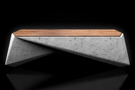 Modern Bench Design, Urban Furniture Design, Concrete And Wood, Modern Furniture Design, Bench Design, Beton Design, Concrete Bench, Furniture Ads, Concrete Furniture