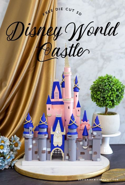 FREE 3D Disney World Castle – Intricate Cut File - Designs By Miss Mandee. 3D, 3D Disney World Castle, 3D Disneyland Castle, castle, Cinderella Castle, Cinderella’s Castle, Cricut, cut file, cut files, die cut, Disney, Disney World, Disney World Castle, Disneyland, free, free cut files, freebie, Magic Kingdom, Mickey, Mickey Mouse, Minnie, Minnie Mouse, paper craft, papercraft, party, princess, princess castle, silhouette, svg, vacation, wedding. Mouse Paper Craft, Chateau Disney, Paper Castle, Castle Crafts, Disney World Castle, Castle Party, Disneyland Birthday, Disneyland Castle, Castle Decor